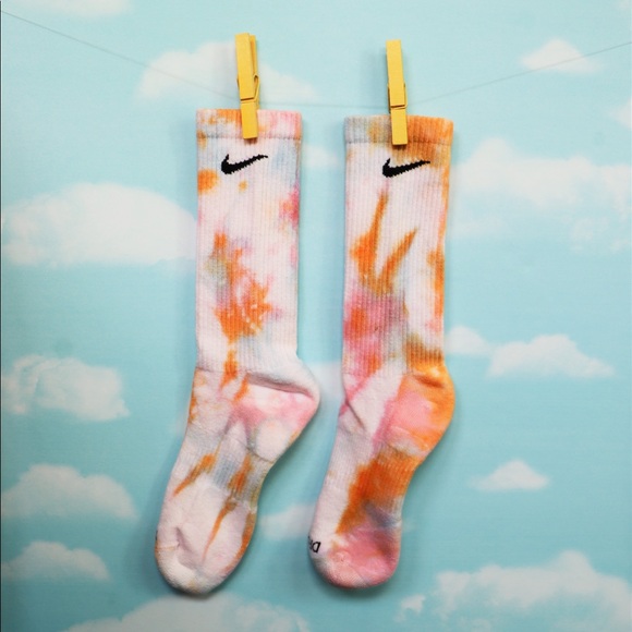 Nike | Hand Dyed Custom Nike Socks | Small/Medium | Kaleidoscope Tie Dye - Picture 11 of 13